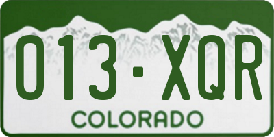 CO license plate 013XQR