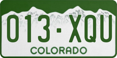 CO license plate 013XQU