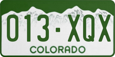 CO license plate 013XQX
