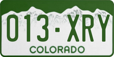 CO license plate 013XRY