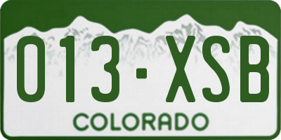 CO license plate 013XSB