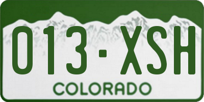 CO license plate 013XSH