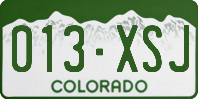 CO license plate 013XSJ