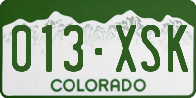 CO license plate 013XSK