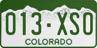CO license plate 013XSO