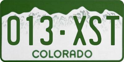 CO license plate 013XST