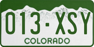CO license plate 013XSY