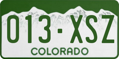CO license plate 013XSZ