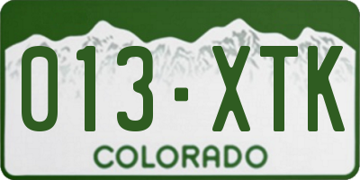 CO license plate 013XTK