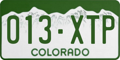 CO license plate 013XTP