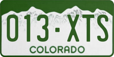 CO license plate 013XTS