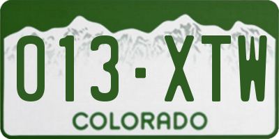 CO license plate 013XTW