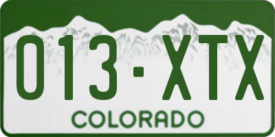CO license plate 013XTX