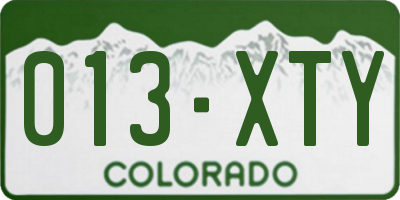 CO license plate 013XTY