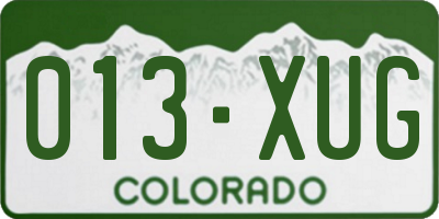 CO license plate 013XUG