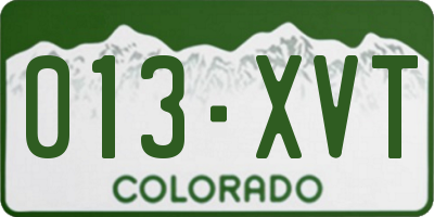 CO license plate 013XVT