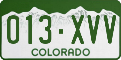 CO license plate 013XVV