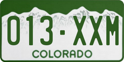 CO license plate 013XXM
