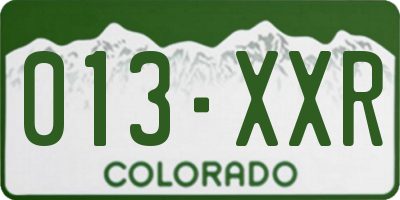 CO license plate 013XXR