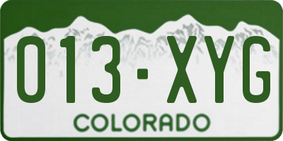 CO license plate 013XYG