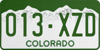 CO license plate 013XZD