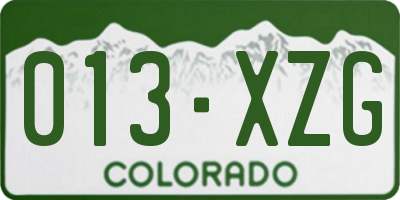 CO license plate 013XZG