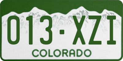CO license plate 013XZI