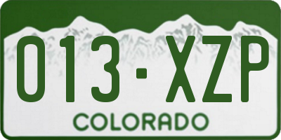 CO license plate 013XZP