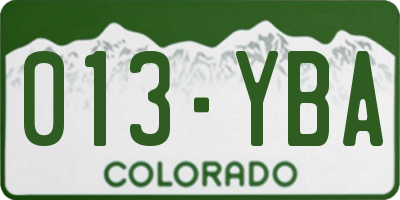 CO license plate 013YBA