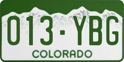 CO license plate 013YBG