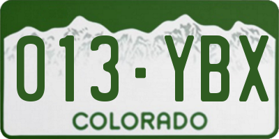 CO license plate 013YBX