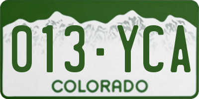 CO license plate 013YCA