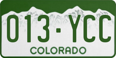 CO license plate 013YCC