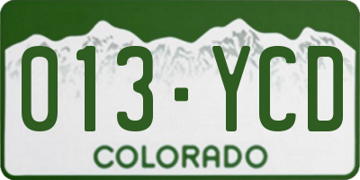 CO license plate 013YCD