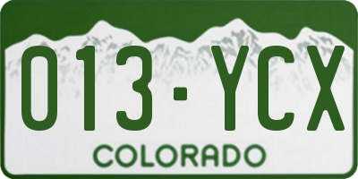 CO license plate 013YCX