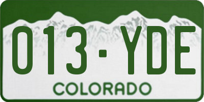 CO license plate 013YDE