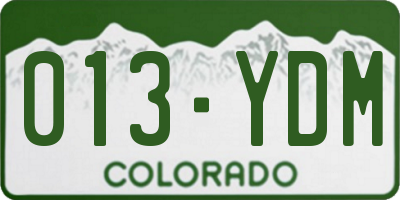 CO license plate 013YDM
