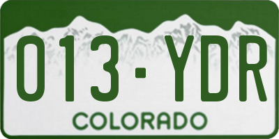 CO license plate 013YDR