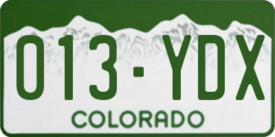 CO license plate 013YDX
