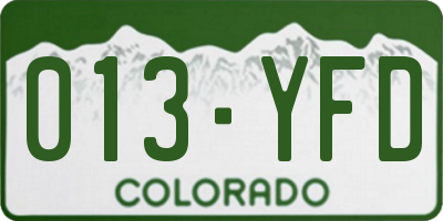 CO license plate 013YFD