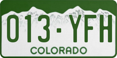 CO license plate 013YFH