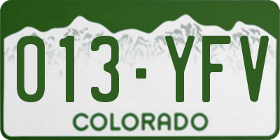 CO license plate 013YFV