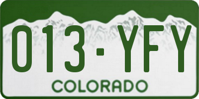 CO license plate 013YFY