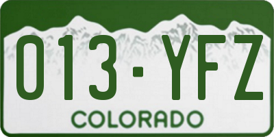 CO license plate 013YFZ