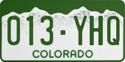 CO license plate 013YHQ