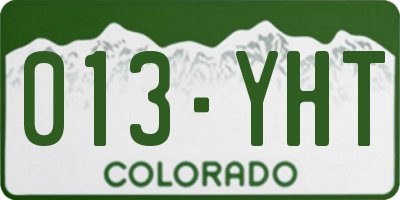 CO license plate 013YHT