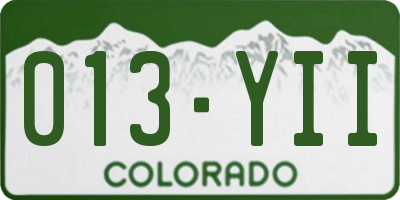CO license plate 013YII