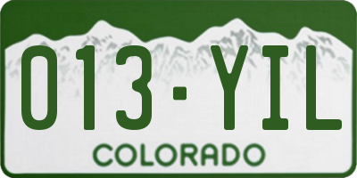 CO license plate 013YIL
