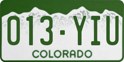 CO license plate 013YIU