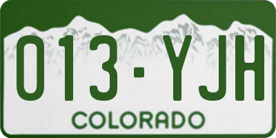 CO license plate 013YJH